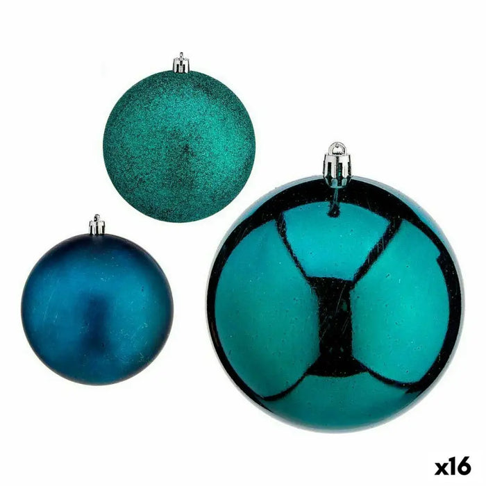 Set of Christmas balls Krist+ Blue Plastic (16 Units) - Декорация и Осветление<<<Дом Градина<<<BigBuy&&&Коледни