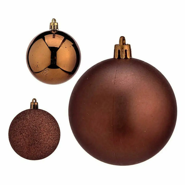 Set of Christmas balls Krist+ Brown Plastic (12 Units) - Декорация и Осветление<<<Дом Градина<<<BigBuy&&&Коледни