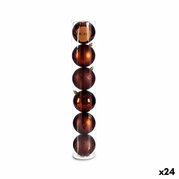 Set of Christmas balls Krist+ Brown Plastic Ø 8 cm (24 Units) - Декорация и Осветление<<<Дом Градина<<<BigBuy&&&Коледни