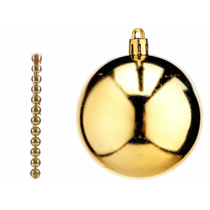 Set of Christmas balls Krist+ Golden PVC Ø 7 cm (12 Units) - Декорация и Осветление<<<Дом Градина<<<BigBuy&&&Коледни