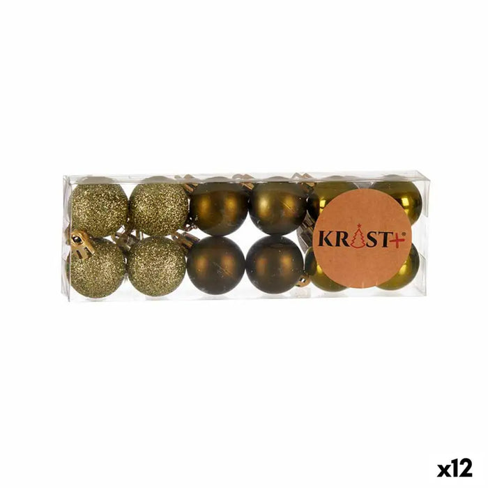 Set of Christmas balls Krist+ Green Plastic (12 Units) - Декорация и Осветление<<<Дом Градина<<<BigBuy&&&Коледни
