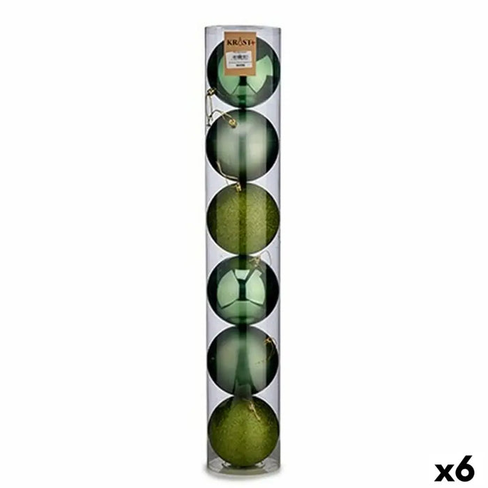 Set of Christmas balls Krist+ Green Plastic Ø 12 cm 6 Pieces (6 Units) - Декорация и Осветление<<<Дом
