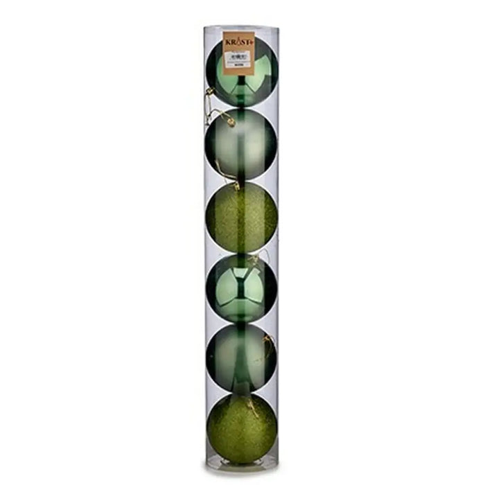 Set of Christmas balls Krist+ Green Plastic Ø 12 cm 6 Pieces (6 Units) - Декорация и Осветление<<<Дом