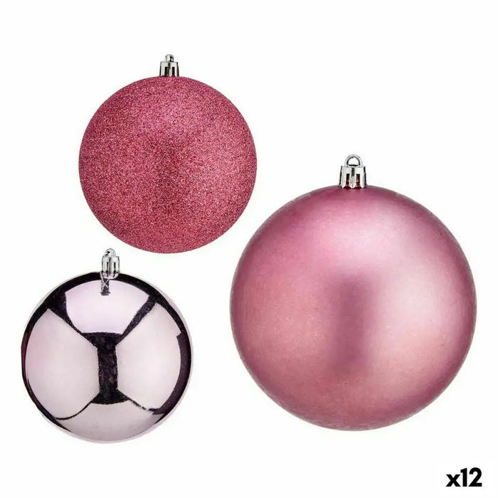 Set of Christmas balls Krist+ Pink Plastic (12 Units) - Декорация и Осветление<<<Дом Градина<<<BigBuy&&&Коледни