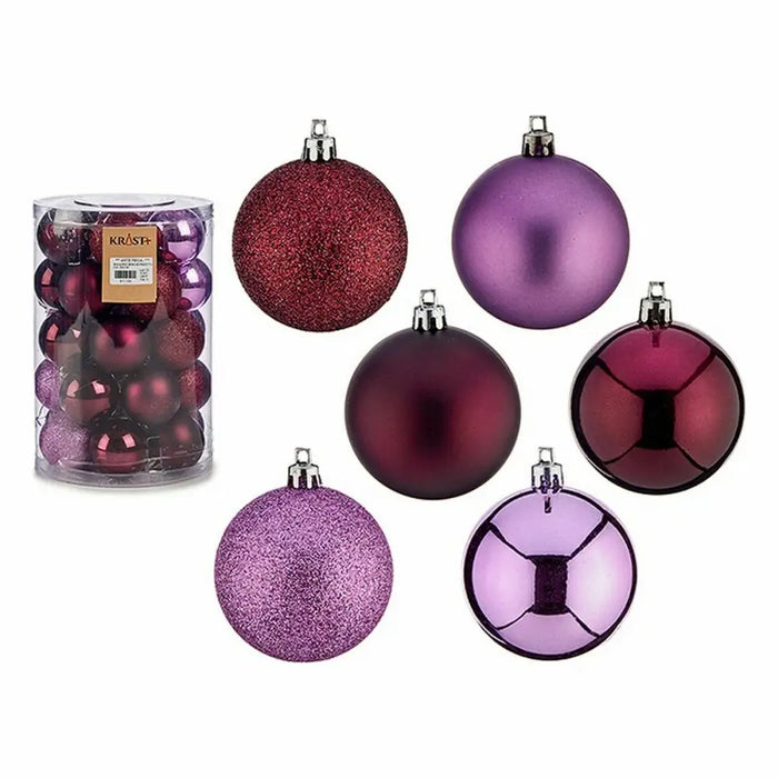 Set of Christmas balls Krist+ Purple Plastic (6 Units) - Декорация и Осветление<<<Дом Градина<<<BigBuy&&&Коледни