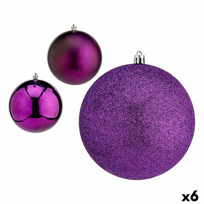 Set of Christmas balls Krist+ Purple Plastic Ø 12 cm (6 Units) - Декорация и Осветление<<<Дом