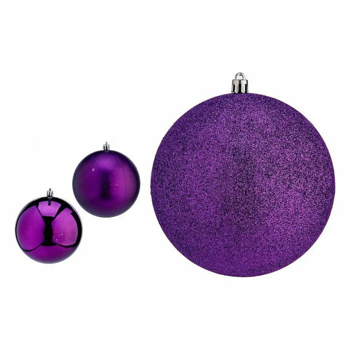 Set of Christmas balls Krist+ Purple PVC Ø 12 cm (6 Units) - Декорация и Осветление<<<Дом Градина<<<BigBuy&&&Коледни