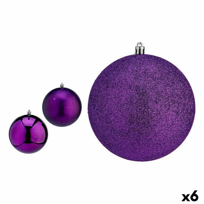 Set of Christmas balls Krist+ Purple PVC Ø 12 cm (6 Units) - Декорация и Осветление<<<Дом Градина<<<BigBuy&&&Коледни