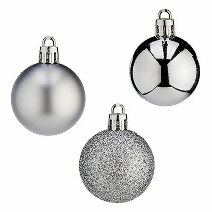Set of Christmas balls Krist+ Silver Plastic 4 cm (12 Units) - Декорация и Осветление<<<Дом Градина<<<BigBuy&&&Коледни
