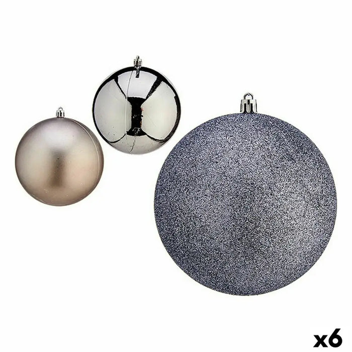 Set of Christmas balls Krist+ Silver Plastic (6 Units) - Декорация и Осветление<<<Дом Градина<<<BigBuy&&&Коледни