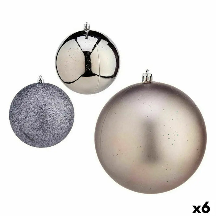Set of Christmas balls Krist+ Silver Plastic Ø 12 cm (6 Units) - Декорация и Осветление<<<Дом