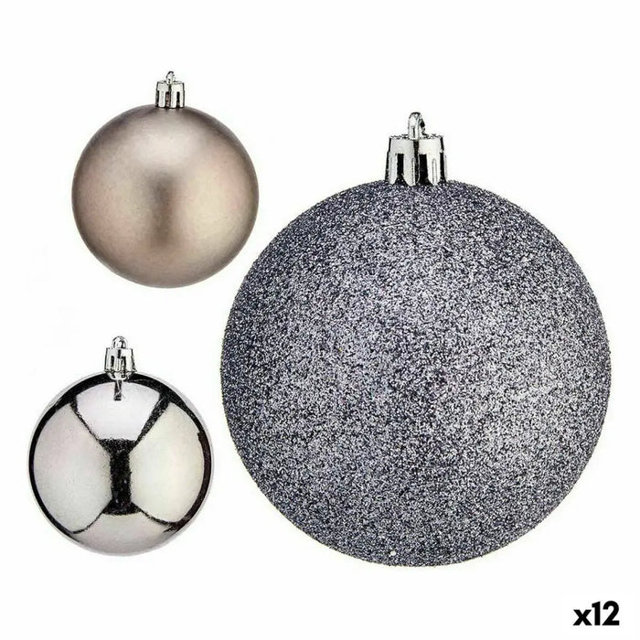 Set of Christmas balls Krist+ Silver Plastic Ø 7 cm (12 Units) - Декорация и Осветление<<<Дом