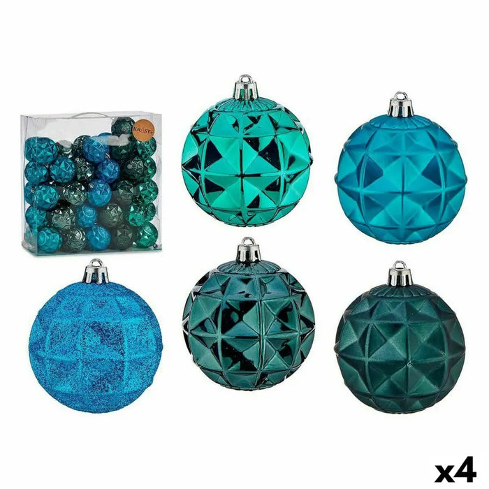 Set of Christmas balls Krist+ Turquoise (4 Units) - Декорация и Осветление<<<Дом Градина<<<BigBuy&&&Коледни