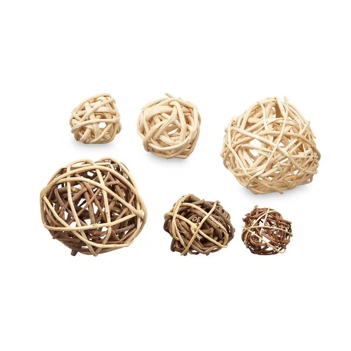Set of Decorative Balls Gift Decor White Brown 10 x 30 x 10 cm (12 Units) - Декорация и Осветление<<<Дом