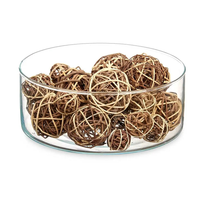 Set of Decorative Balls Gift Decor White Brown 10 x 30 x 10 cm (12 Units) - Декорация и Осветление<<<Дом