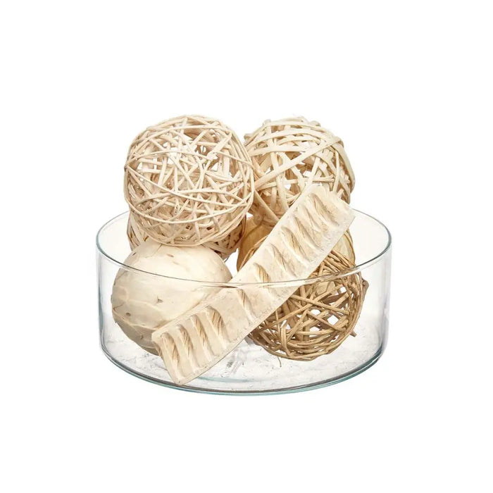 Set of Decorative Balls Gift Decor White Brown 22 x 40 x 9 cm (12 Units) - Декорация и Осветление<<<Дом