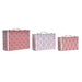 Set of decorative boxes DKD Home Decor Canvas Wood (40 x 31 x 15 cm) - Декорация и Осветление<<<Дом