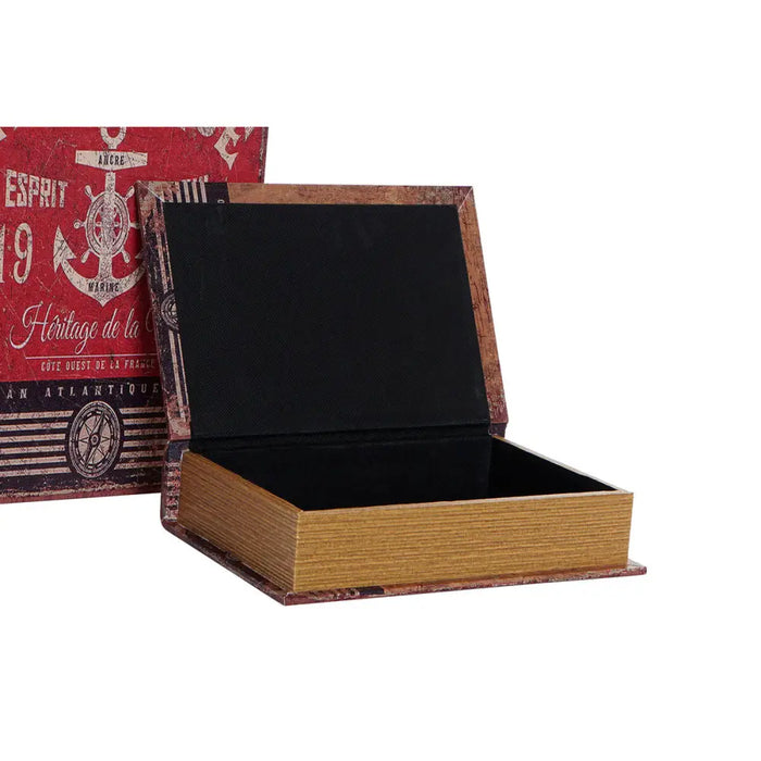 Set of decorative boxes Home ESPRIT Multicolour Wood Canvas Anchor - Декорация и Осветление<<<Дом