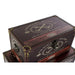 Set of decorative boxes Home ESPRIT Multicolour Wood Canvas - Декорация и Осветление<<<Дом Градина<<<BigBuy&&&Други