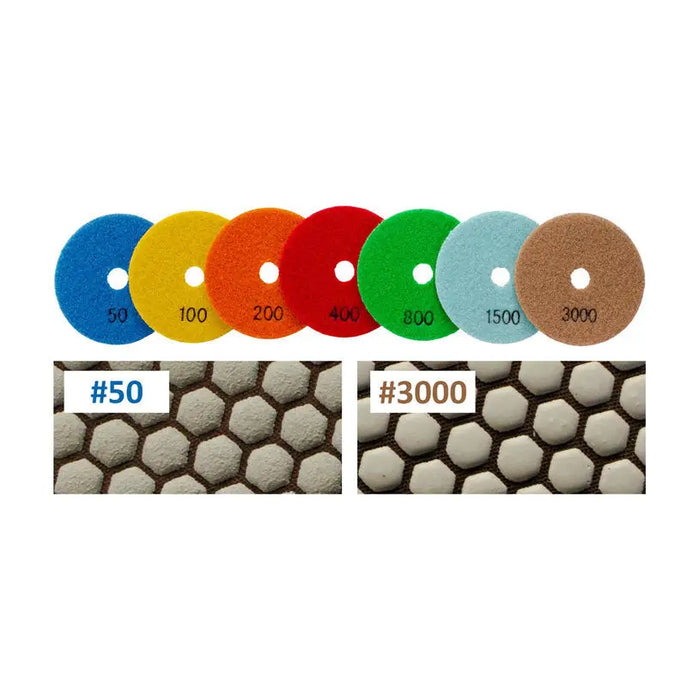 SET OF DIAMOND DRY POLISHING DISCS 7 PCS NEXTOOL SPD-710 - Кечета за полиране<<<Консумативи за