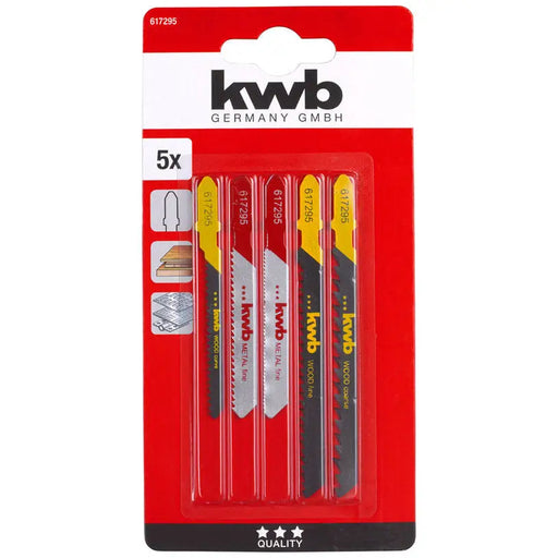 SET OF JIG SAW BLADES 5 PCS. KWB - Ножове за прободни триони<<<Консумативи за електроинструменти<<<Инструменти и