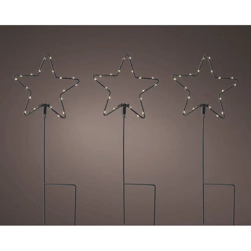 Set of LED garden stakes Lumineo Christmas Stars Ø 15 x 42,5 cm MicroLED 3 Pieces - Декорация и Осветление<<<Дом