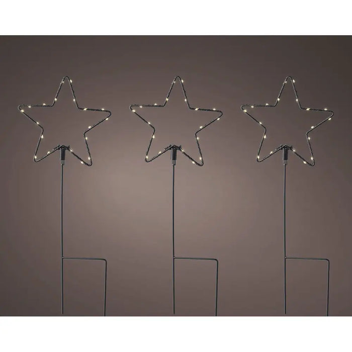 Set of LED garden stakes Lumineo Christmas Stars Ø 15 x 42,5 cm MicroLED 3 Pieces - Декорация и Осветление<<<Дом