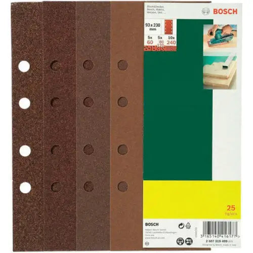 SET OF SANDING PADS 25 PCS. BOSCH - Шкурки за машинно шлайфане<<<Консумативи за електроинструменти<<<Инструменти и
