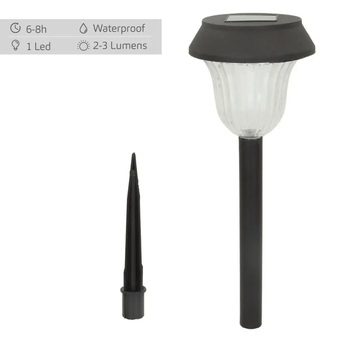 Set of solar garden lights Aktive 6 Pieces Stainless steel Plastic 10 x 38 x 10 cm (4 Units) - Декорация и