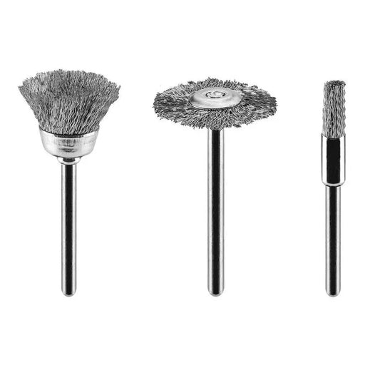 SET OF STEEL WIRE BRUSHES 3 PIECES GRAPHITE 55H066 - Аксесоари за dremel<<<Консумативи за