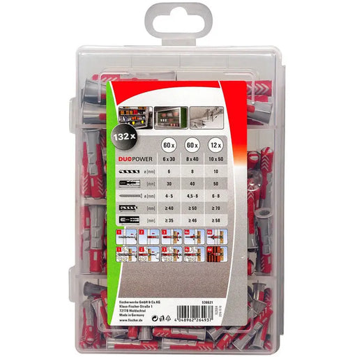 SET OF UNIVERSAL PLUGS 132 PCS. FISCHER DUOPOWER - Комплекти дюбели<<<Дюбели<<<Инструменти и железария<<<Praktiker