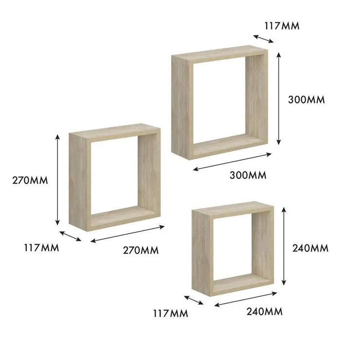 SET OF WALL SHELVES MAXHOME QB-3S OAK - Етажерки и рафтове<<<Мебели и обков<<<Мебели и интериор<<<Praktiker