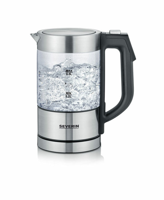 Severin WK 3458 electric kettle 0.5 L 1100 W Black, Transparent