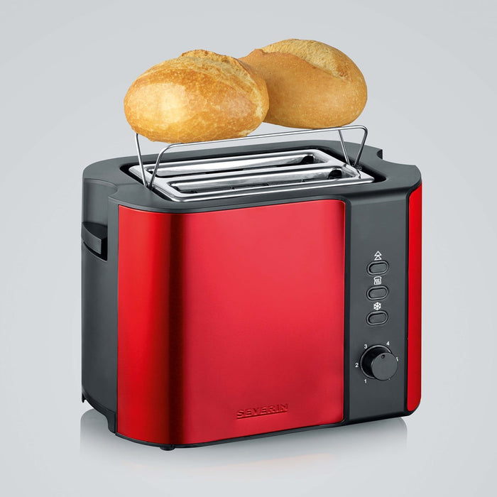 Severin AT 2217 toaster 2 slice(s) 800 W Metallic, Red