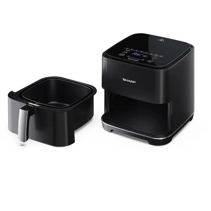 Sharp AF-GS552AE-B Air Fryer 5.5L Frying Basket 1650 W Digital Programme Control 8 Pre-set Programmes Pre-heat Reheat