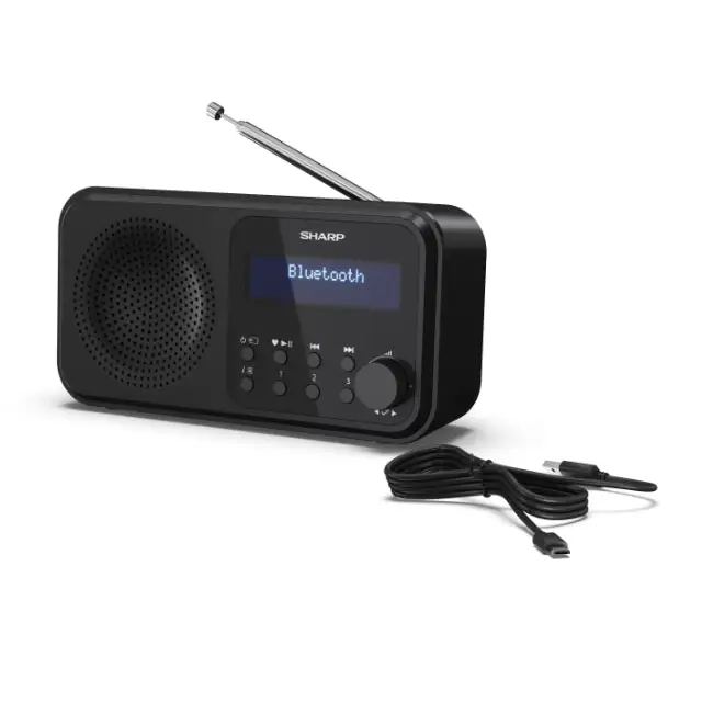 Sharp Radios DR-P420(BK) PORTABLE DIGITAL RADIO Bluetooth 5.0 20 DAB+/DAB/FM Auto time/date LCD Display Dual