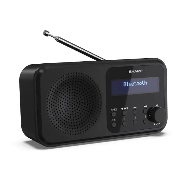 Sharp Radios DR-P420(BK) PORTABLE DIGITAL RADIO Bluetooth 5.0 20 DAB+/DAB/FM Auto time/date LCD Display Dual