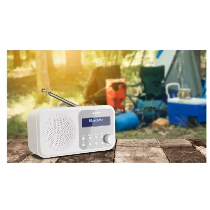 Sharp Radios DR-P420(WH) PORTABLE DIGITAL RADIO Bluetooth 5.0 20 DAB+/DAB/FM Auto time/date LCD Display Dual