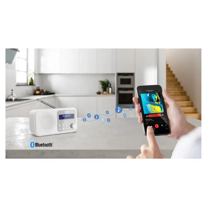 Sharp Radios DR-P420(WH) PORTABLE DIGITAL RADIO Bluetooth 5.0 20 DAB+/DAB/FM Auto time/date LCD Display Dual