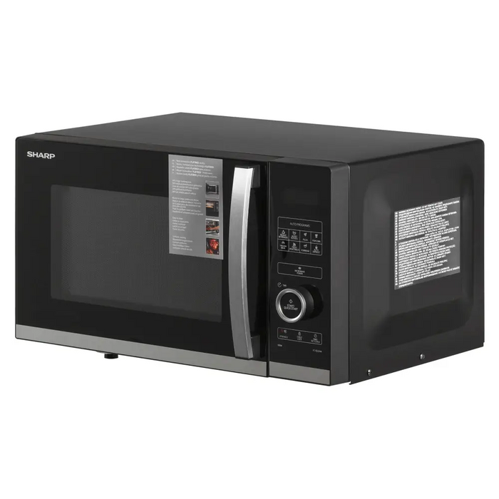 Sharp YC-QS254AE-B microwave Countertop Solo microwave 25 L 900 W Black Stainless steel - Freestanding
