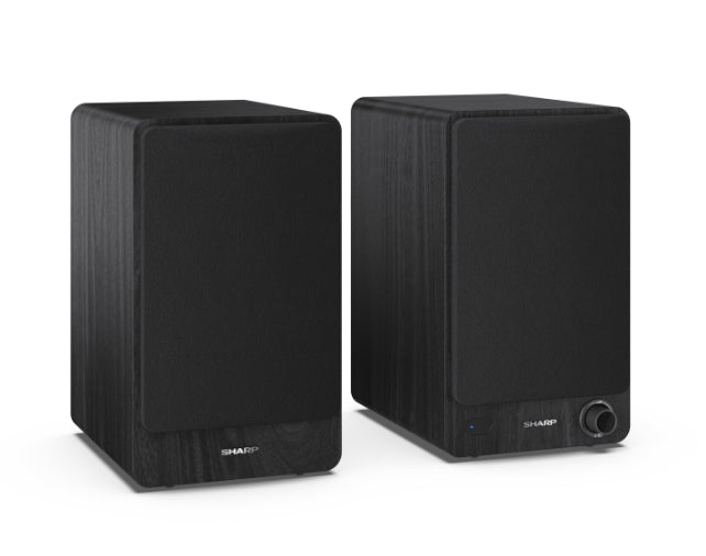 Sharp Audio Systems CP-SS30(BK), Hifi Systems BOOKSHELF SPEAKERS 60W (2 x 30W) RMS 2, Bluetooth v5.0, USB playback, MP3 Audio decoder, RCA L/R In, 3.5mm Aux-in / line-in, Digital optical-in, Wooden speaker, Black