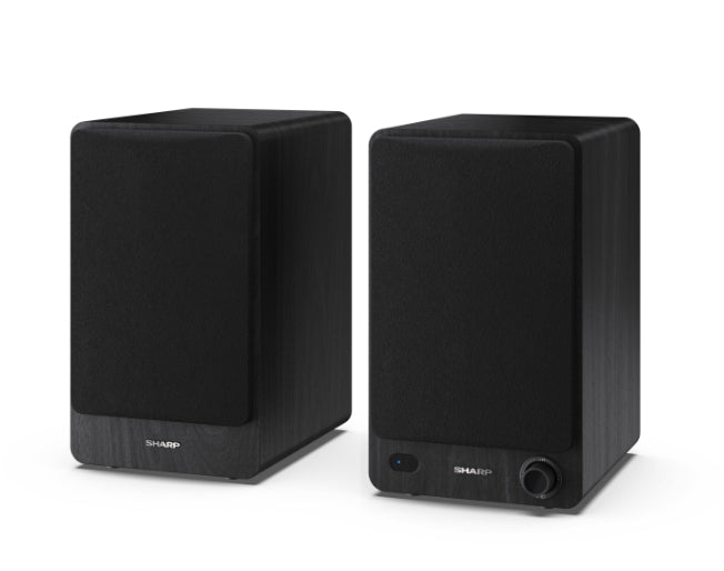 Sharp Audio Systems CP-SS30(BK), Hifi Systems BOOKSHELF SPEAKERS 60W (2 x 30W) RMS 2, Bluetooth v5.0, USB playback, MP3 Audio decoder, RCA L/R In, 3.5mm Aux-in / line-in, Digital optical-in, Wooden speaker, Black