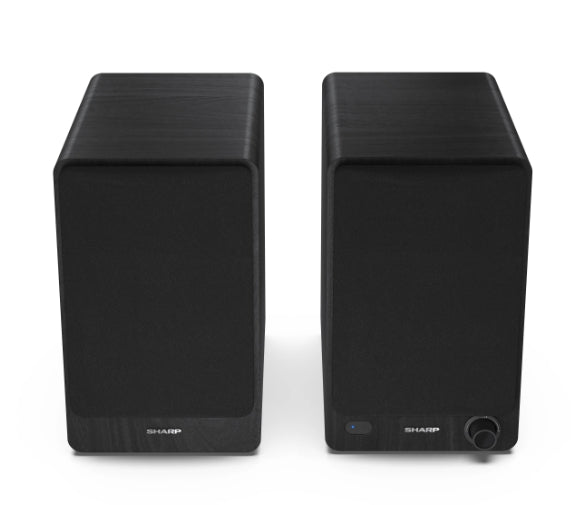 Sharp Audio Systems CP-SS30(BK), Hifi Systems BOOKSHELF SPEAKERS 60W (2 x 30W) RMS 2, Bluetooth v5.0, USB playback, MP3 Audio decoder, RCA L/R In, 3.5mm Aux-in / line-in, Digital optical-in, Wooden speaker, Black