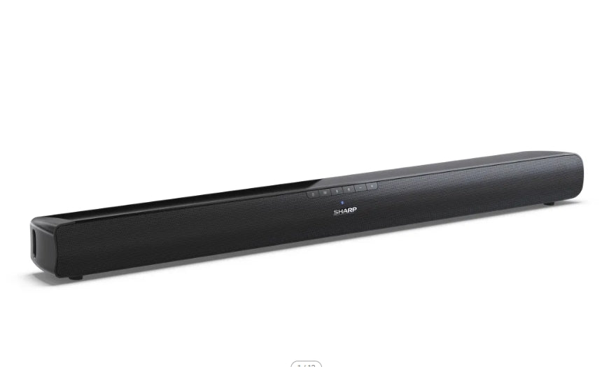 Sharp Soundbar HT-SB100, 75W 2.0 HDMI & BLUETOOTH, HDMI ARC/CEC, USB playback, 3.5mm Aux-in, Digital Optical Audio Input, Glossy black