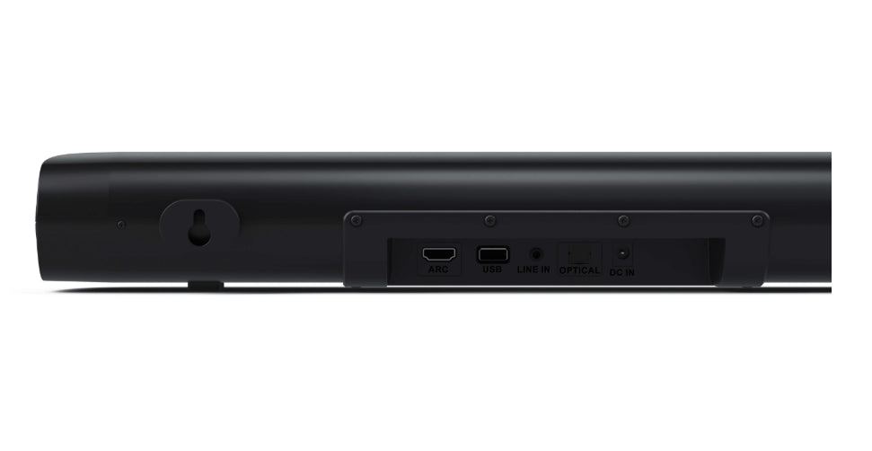 Sharp Soundbar HT-SB107, 90W 2.0 HDMI & BLUETOOTH, HDMI ARC/CEC, USB playback, 3.5mm Aux-in, Digital Optical Audio Input, Matt black