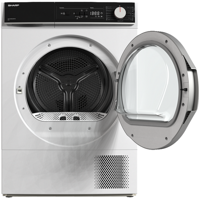 Dryer Sharp KD-NHA8S6GW1D , 8 kg, D , D , White