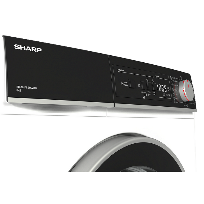 Dryer Sharp KD-NHA8S6GW1D , 8 kg, D , D , White