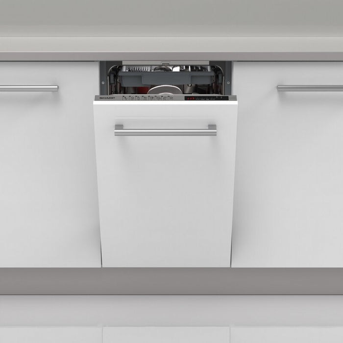 Built-in dishwasher Sharp QW-NS1GI47EX, 10 place settings, 45 W, mm, E