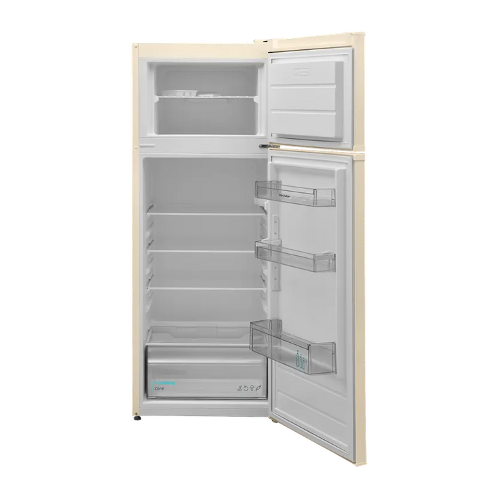 Refrigerator with top chamber Sharp SJ-FTB01ITXJE, 213 l, E, Beige, Static