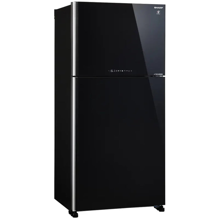 Refrigerator with top chamber Sharp SJ-YG740G-BK, 604 l, E, No Frost, Black